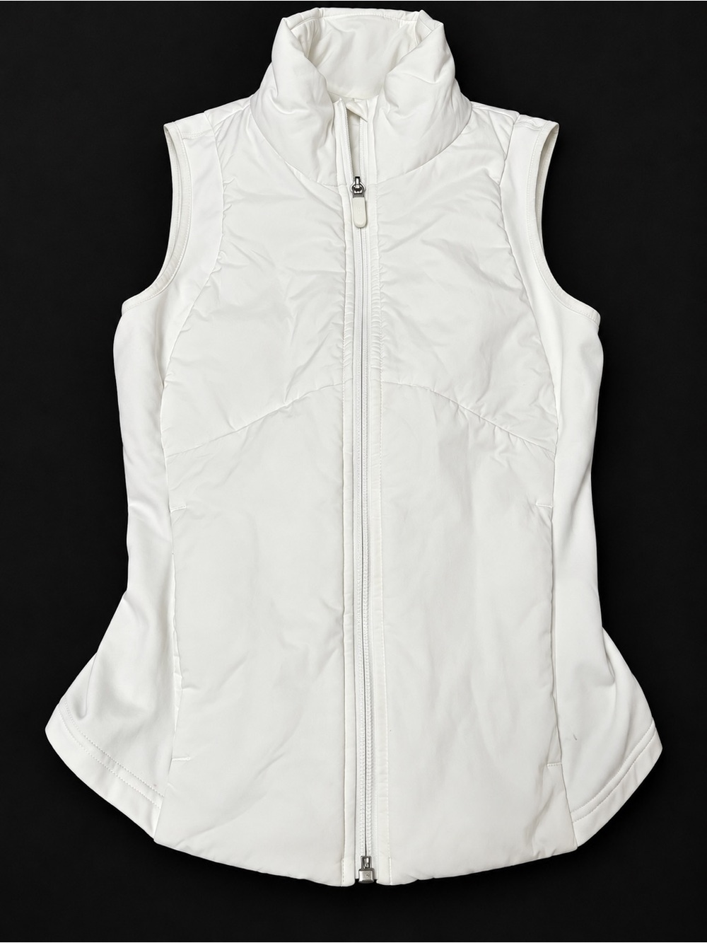 lululemon athletica White Quilted Sleeveless Puffer Vest with High Collar